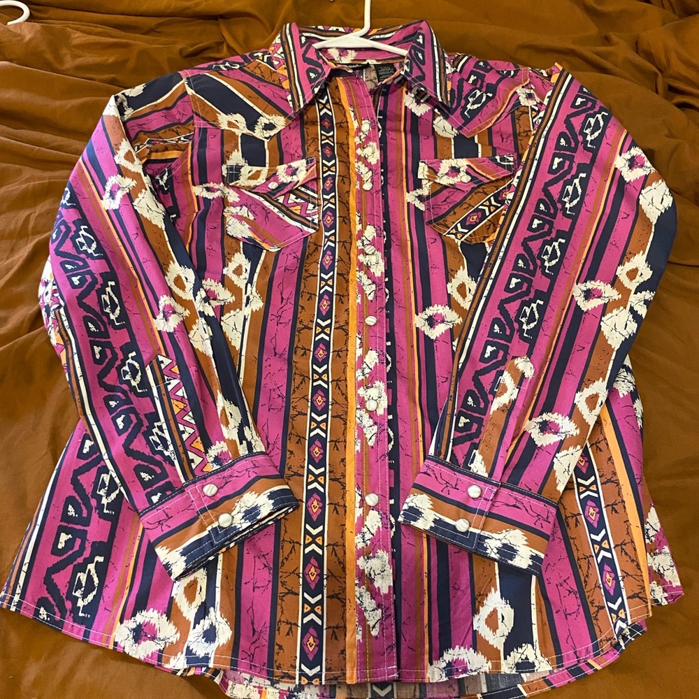 Retro Wrangler Pearl Snap Rodeo Shirt